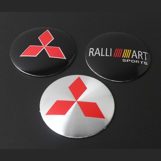 สติกเกอร์โลโก้ 65 มม. 56 มม. สําหรับติดตกแต่งรถยนต์ Mitsubishi Hub Labeling Ralliart 4 ชิ้น