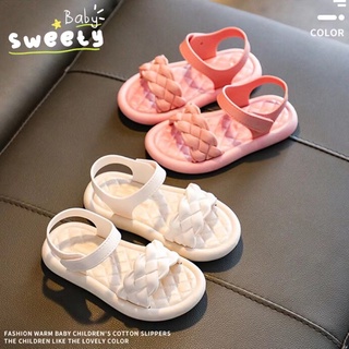 Baby sweety พร้อมส่ง ♥ รองเท้าเด็กผู้หญิง รองเท้าแตะทรงถัก พื้นกันลื่น นุ่ม ใส่สบาย รองเท้าเด็กรัดส้น แฟชั่นรองเท้าเด็ก