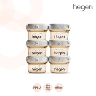 ขวดเก็บน้ำนม Hegen ขนาด 2 ออนซ์ / 60 มล. 6 ชิ้น HEG13122605