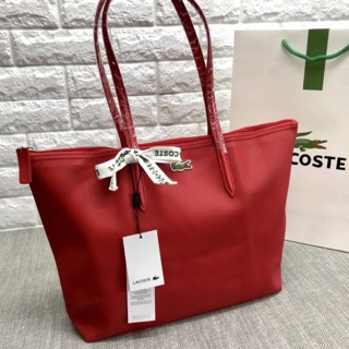 ของแท้ 💯% New in Lacoste pvc pu split cow leather bag