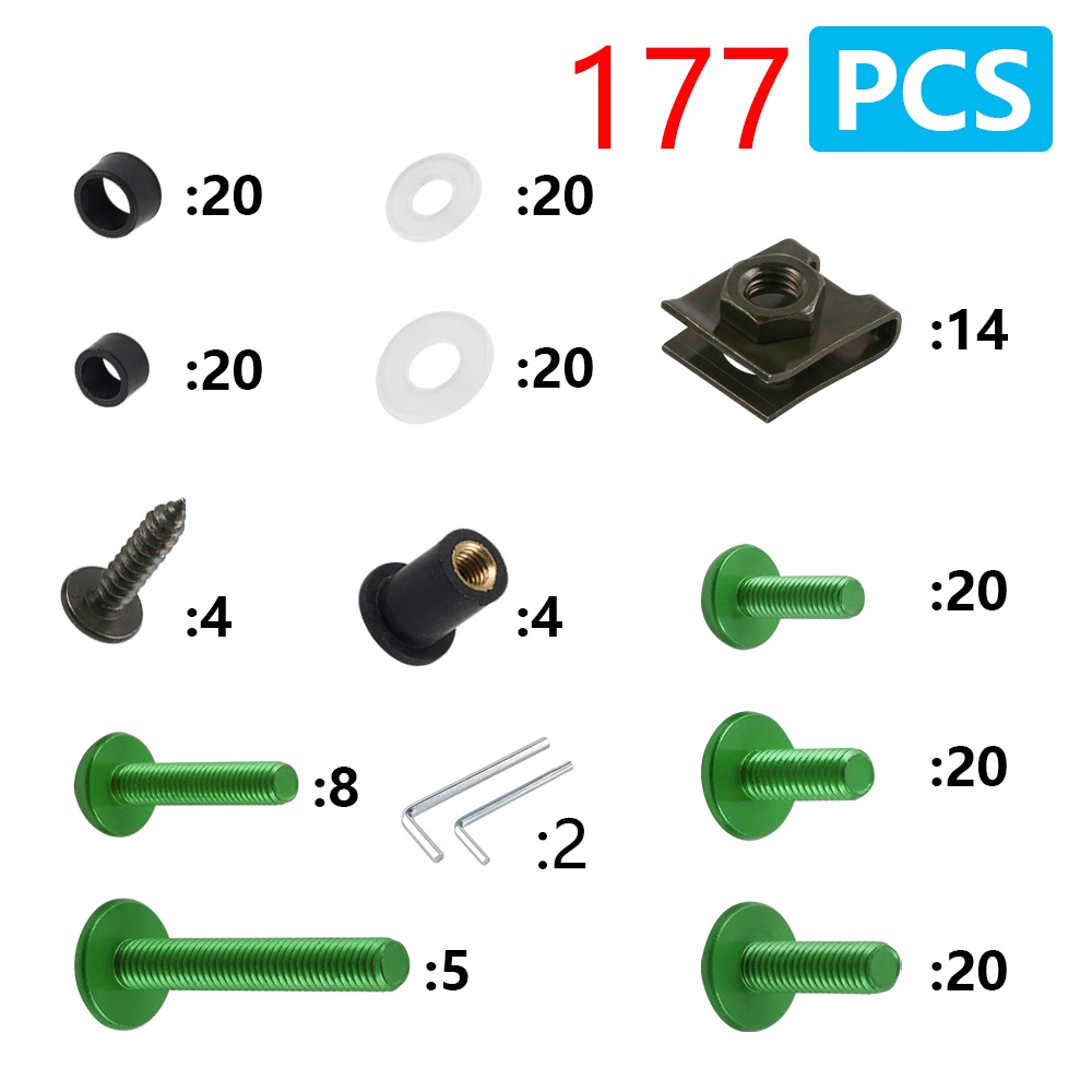 177PCS Motorcycle Complete Fairing Bolts Kit Screws Nut For KAWASAKI