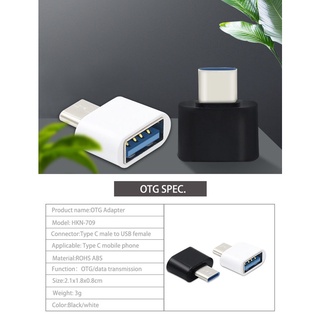 【OTG TYPE C/OTG ประเภท C】แพ็คเกจสวย มีประกัน ใช้ไม่ได้คืนเงินทุกกรณี Metal USB-C Type C Male to USB 2.0 Female OTG Sync