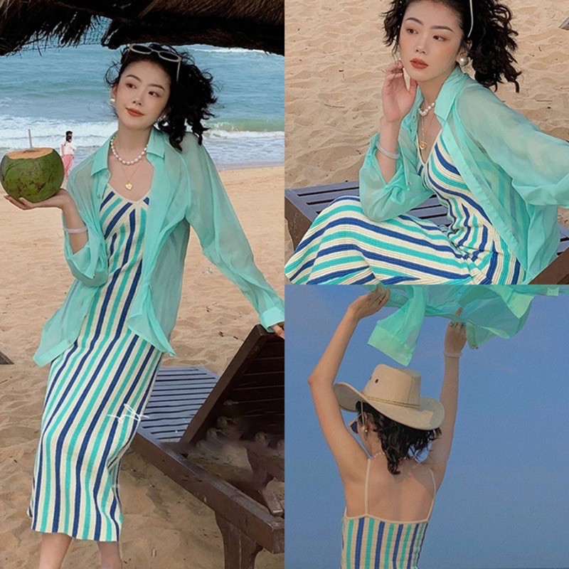 detail-เดรสสายเดี่ยวไหมพรมผ้าร่องมีน้ำหนัก-ไม่บางงานสวยมากใส่เป๊ะสบายๆไม่แนบเนื้อเกินไป