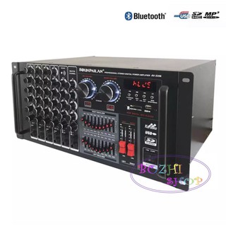 เครื่องขยายเสียงกลางแจ้ง เพาเวอร์มิกเซอร์ (แอมป์หน้ามิกซ์) power amplifier 800W (RMS) มีบลูทูธ USB SD Card FM