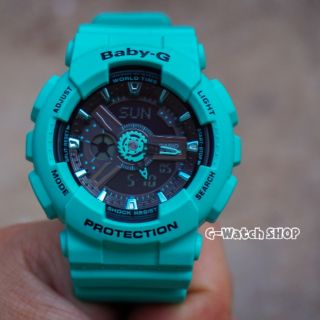 เบบี้จีสีเขียวมิ้นต์ BABY-G BA-111-3, BA-111 ประกันศูนย์บริษัทเซ็นทรัล CMG 1 ปี