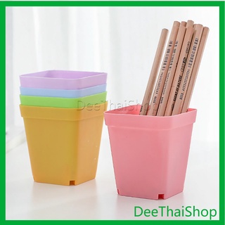 Dee Thai กระถางต้นไม้พลาสติก พร้อมถาดรอง กระถางขนาดเล็ก กระถางต้นไม้ดินเผา Plastic flowerpot