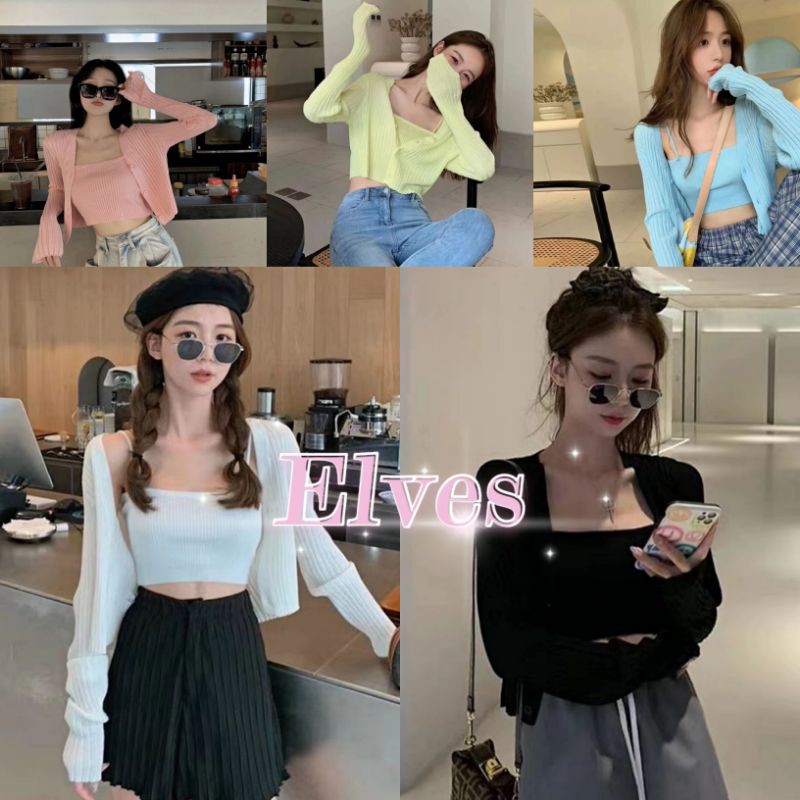 elves-พร้อมส่ง-เชตสายเดี่ยว-เสื้อคลุมสุดน่ารัก-7195-2