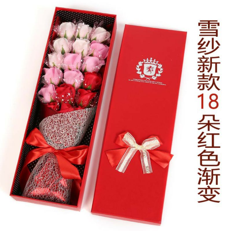 พร้อมส่ง-ของขวัญวันวาเลนไทน์-ดอกไม้วาเลนไทน์valentine-ดอกกุหลาบ-ช่อดอกกุหลาบ-18ดอก-สุดหรู-สวยงามมาก-ให้คนที่คุณรัก