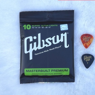 ภาพหน้าปกสินค้าสายกีตาร์โปร่ง Gibson ชุด เบอร์10,สายกีตาร์ไฟฟ้า 09, guitar strings,ฟรีปิคกีตาร์อย่างดี ซึ่งคุณอาจชอบสินค้านี้