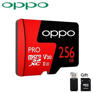 สินค้า ♥【 COD 】ฟรีส่งอะแดปเตอร์ + เครื่องอ่านการ์ด OPPO Pro Memory Card Micro SD Card U3 V30 SDHC / SDXC TF Card 1TB 512GB 256GB 128GB