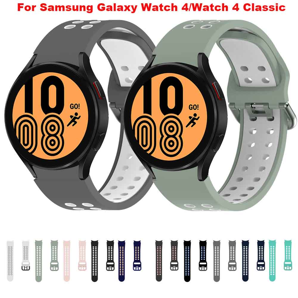 ภาพหน้าปกสินค้าสายนาฬิกาข้อมือซิลิโคนสําหรับ Samsung Galaxy Watch 4 Classic 46mm 42mm สําหรับ Galaxy Watch 4 44mm 40mm