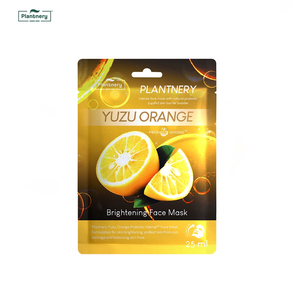 ภาพหน้าปกสินค้าPlantnery Yuzu Orange Probiotic Intense Face Mask 25 ml แผ่นมาส์กส้มยูซุ วิตามินซี เข้มข้น จากร้าน naturylab บน Shopee
