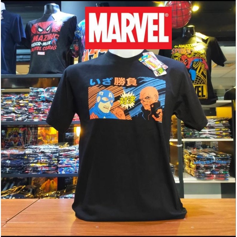 เสื้อยืดmarvel-ลิขสิทธิ์แท้สีดำ-mvx-070