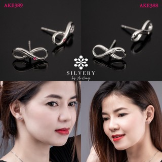 Silvery by Ar-Kang ✨ต่างหูรูปอินฟินิตี้ Swarovski  ตัวเรือนเงินแท้ 925% เรียบหรู และปังมากค่า