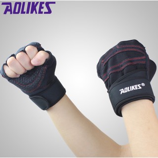 AOLIKES ของแท้💯(A109)✔️แพ็คคู่✔️ถุงมือออกกำลังกาย รุ่น Premium Series ถุงมือฟิตเนส ถุงมือยกน้ำหนัก