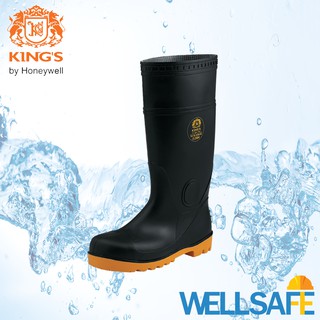 สินค้า นำเข้า! รองเท้าบู๊ท PVC KING\'S KV20X สีดำ หัวเหล็ก พื้นยาง สูง 15 นิ้ว บู๊ทนิรภัย บู๊ทเซฟตี้ Safety Boots กันน้ำ สารเคมี