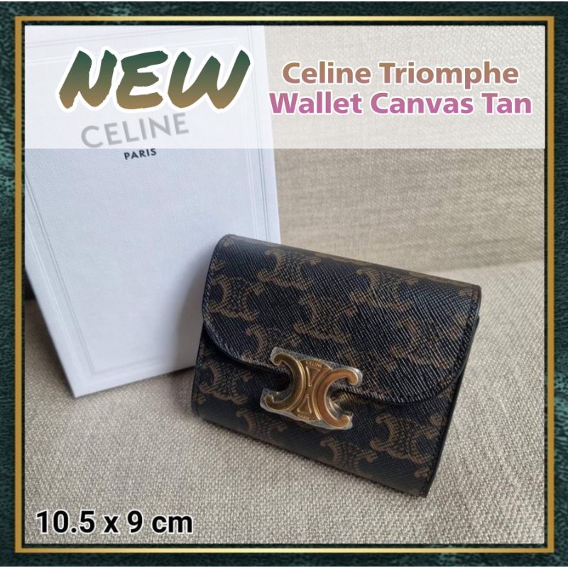 สอบถามก่อนกดซื้อ-แท้-new-celine-triomphe-canvas-tan-3-พับ