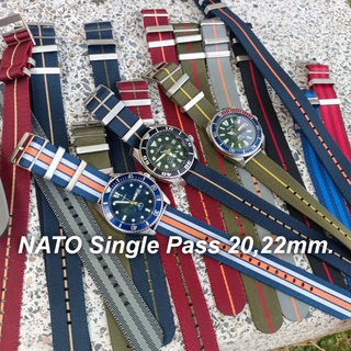 สินค้า สายนาฬิกา NATO Single Pass คุณภาพสูง เงาหนานุ่มลื่นใส่สบาย มี20แบบ แถมฟรีสปริงบาร์และปากกาถอดสายชำระเงินปลายทางได้ครับ