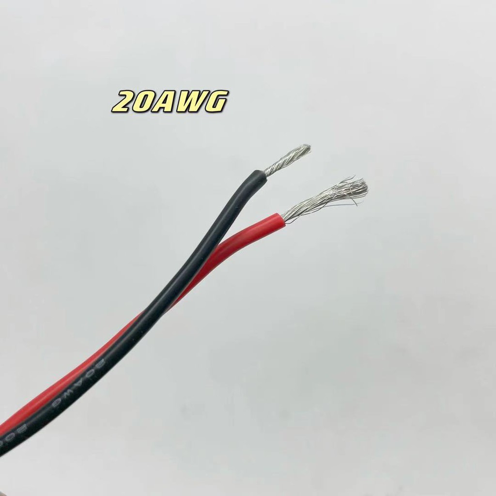 สายไฟดำแดง-แดงดำ-12awg-24awg-สายไฟซิลิโคน-ทนต่อความร้อนได้สูง-ขายเป็นเมตร