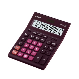 Casio Calculator เครื่องคิดเลข  คาสิโอ รุ่น  GR-12C-WR แบบตั้งโต๊ะ สีสันขนาดใหญ่สุด 12 หลัก สีแดงอมม่วง