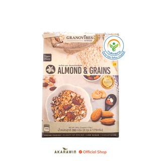 ภาพขนาดย่อของภาพหน้าปกสินค้าGranovibes กราโนไวบ์ส กราโนล่า รสอัลมอนด์ธัญพืช (Almond & Grains) น้ำหนักสุทธิ 350g. จากร้าน aw.interfood บน Shopee