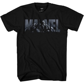 เสื้อยืดโอเวอร์ไซส์เสื้อยืด พิมพ์ลายโลโก้ Marvel Black Panther สําหรับผู้ชายS-3XL