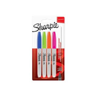โปรโมชั่น : Sharpie ชาร์ปี้ Marker Fine แพ็ค 4 ด้าม Fun Colour ปากกามาร์คเกอร์ Permanent Marker ปากกากันน้ำ ปากกาเขียนแผ่นพลาสติก