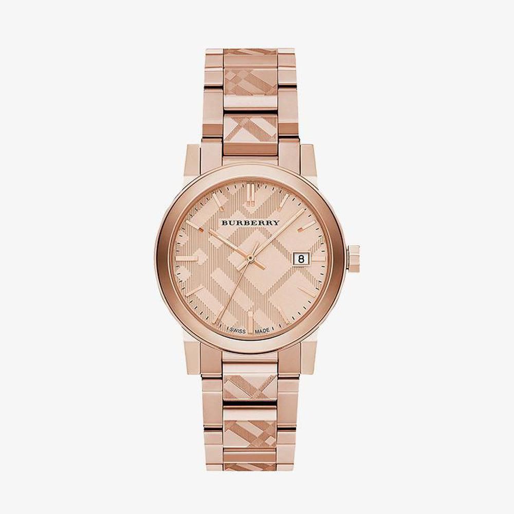 ภาพหน้าปกสินค้าBurberry นาฬิกาข้อมือผู้หญิง The City Engraved Check Rose Gold รุ่น BU9039 จากร้าน watchvision บน Shopee