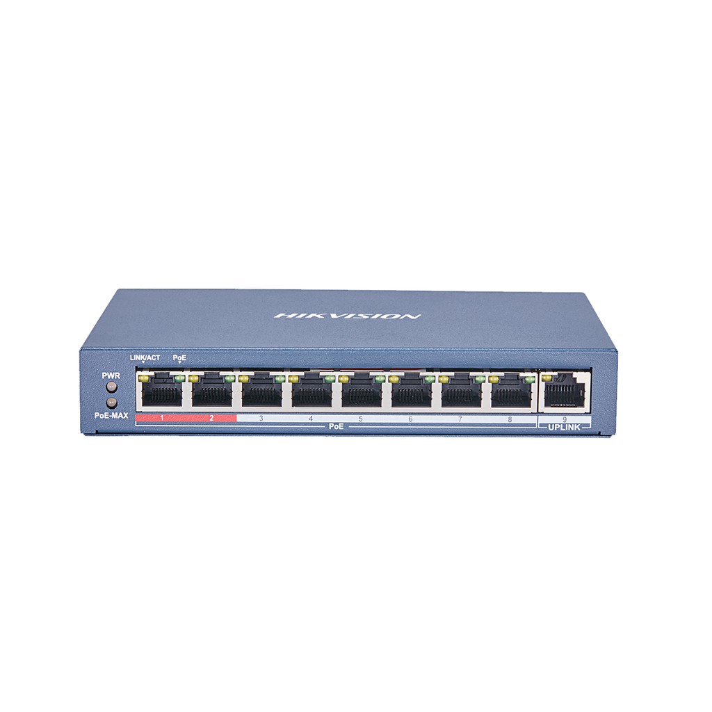 ภาพสินค้าDS-3E0109P-E(C) สวิตซ์ Hikvision 8 Port Fast Ethernet Unmanaged POE Switch by Vnix Group จากร้าน vnix_officialshop บน Shopee ภาพที่ 1