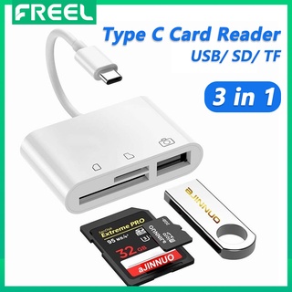 ภาพหน้าปกสินค้าอะแดปเตอร์การ์ดรีดเดอร์ USB C เป็น SD พร้อม USB 3.0 Thunderbolt เป็นการ์ดรีดเดอร์ Micro SD TF 3 in 1 USB-C เป็น USB สําหรับ i-Pad Pro Mac-Book Pro Air i-Mac M1 XPS1315 R ที่เกี่ยวข้อง