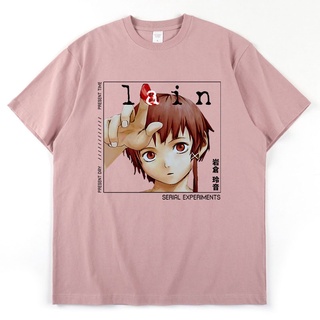 ใหม่ เสื้อยืดลําลอง แขนสั้น พิมพ์ลายการ์ตูน Lain Iwakura สไตล์วินเทจ ไซเบอร์พังก์ ไซเบอร์ สําหรับผู้ชาย และผู้หญิง ใส่ทด