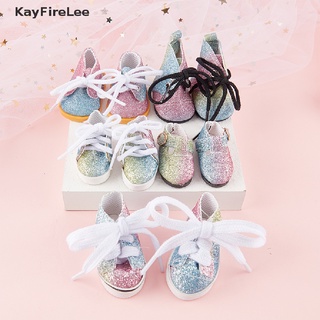 ภาพขนาดย่อของสินค้าKayfirelee รองเท้าหนังนิ่ม สีรุ้ง สําหรับตกแต่งตุ๊กตา 14.5