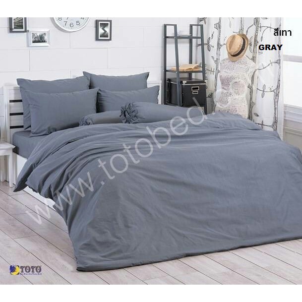 เทา-ชุดผ้าปูที่นอน-ขนาด-3-5-5-6-ฟุต-toto