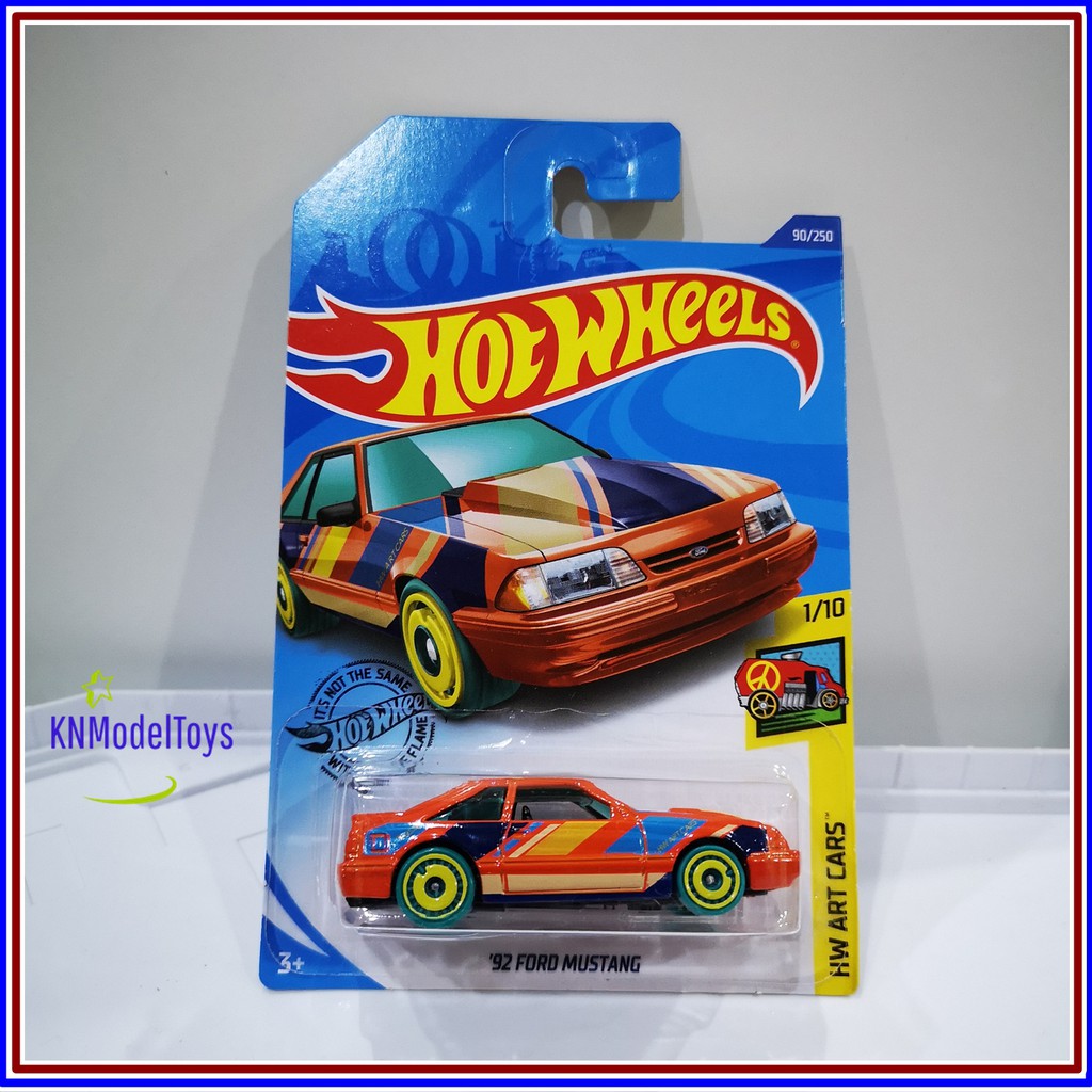 โมเดลรถ-hotwheels-92-ford-mustang-สีส้ม-รถเหล็ก-รถของเล่น-รถโมเดลสะสม