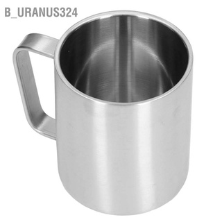 B_uranus324 Stainless Steel Cup 300ml Capacity Double Layer Ergonomic Design Texture With Handle Coffee Mug