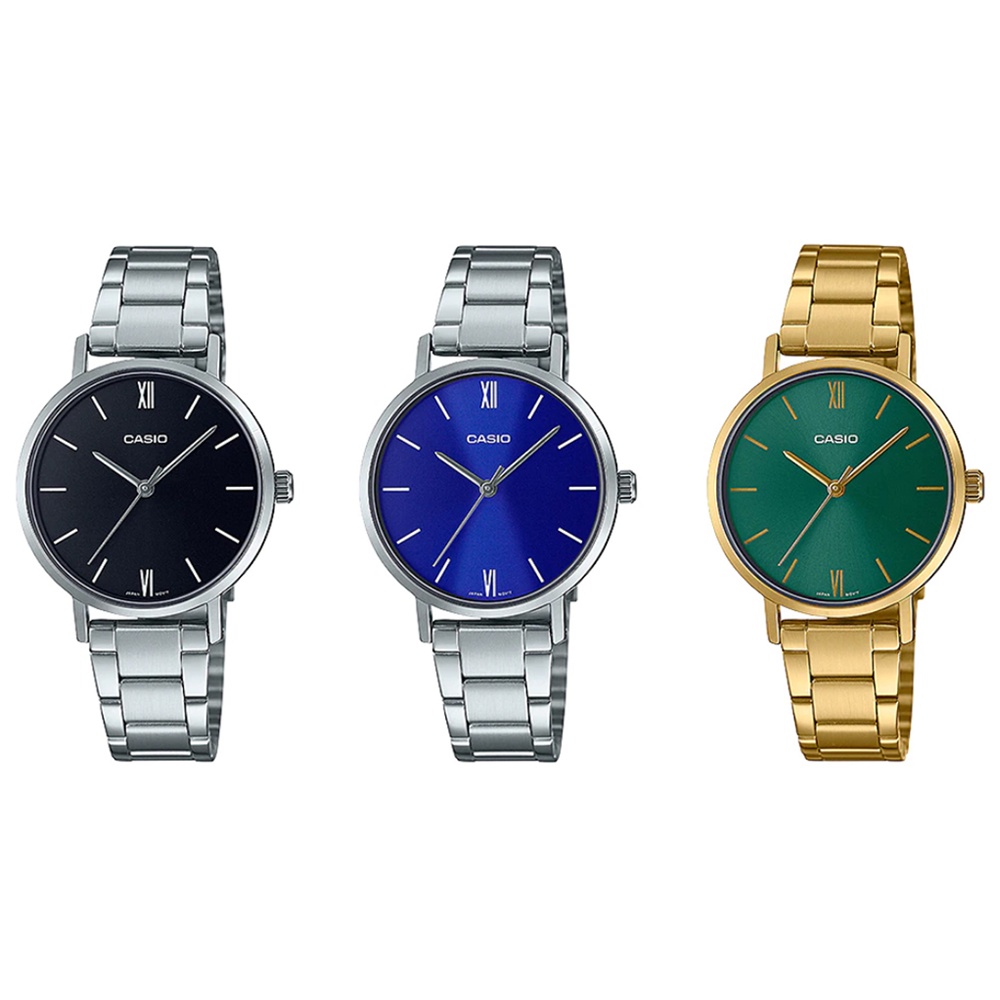 ภาพหน้าปกสินค้าCasio Standard นาฬิกาข้อมือผู้หญิง สายสแตนเลส รุ่น LTP-VT02,LTP-VT02D,LTP-VT02G (LTP-VT02D-1A,LTP-VT02D-2A,LTP-VT02G-3A) จากร้าน watchsaleth บน Shopee