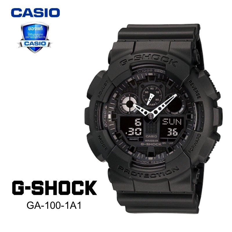 นาฬิกาข้อมือ-นาฬิกา-casio-casio-g-shock-นาฬิกาข้อมือ-รุ่นga-100-1a1-black-ประกัน-1-ปีสายเรซิ่น-black-ราคาพิเศษ