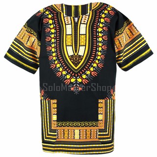 Dashiki African Shirt Cotton Hiphop เสื้อจังโก้ สไตล์โบฮีเมียน ad14y
