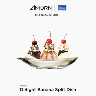 AMORN - (Ocean) P02616 Delight Banana Split Dish - จานไอศกรีม จานเฟาเทิ้น แก้วโอเชี่ยนกลาส