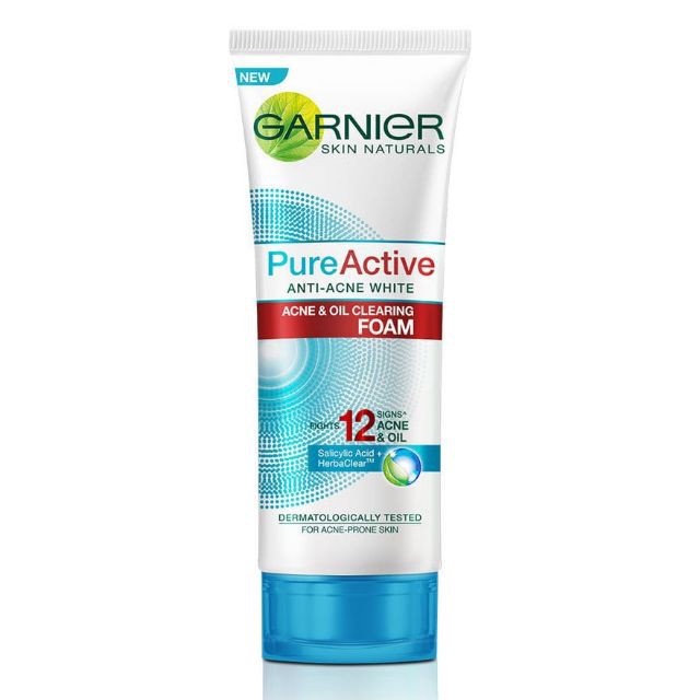 garnier-pure-active-anti-acne-white-acne-amp-oil-clearing-foam-การ์นิเย่-เพียว-แอคทีฟ-ผลิตภัณฑ์โฟมล้างหน้า-50-มล