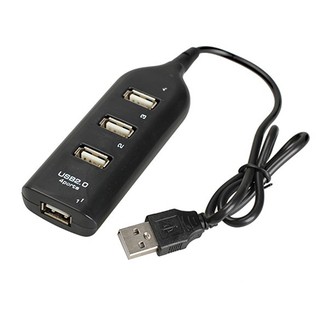 อะแดปเตอร์ซ็อกเก็ต 4 พอร์ต Splitter USB 2.0 High Speed Black Mini Hub สำหรับ Laptop PC R 25