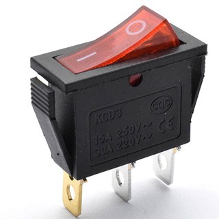 Push Switch KCD3 15A 250V 27x10 mm สวิตซ์ สวิตซ์โยก สวิตซ์กระดก 3 ขา