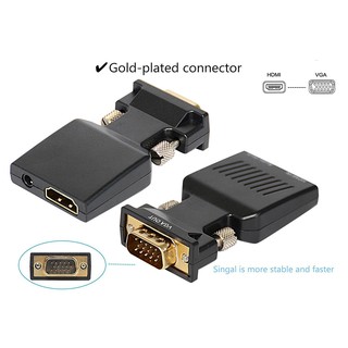 สินค้า HDMI Female to VGA Male Converter+Audio Adapter Support 1080P Signal Output (Black)