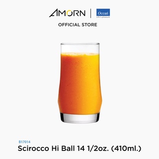 AMORN-(Ocean) B17014 Scirocco Hi Ball 1กล่อง(6ใบ) - แก้วซิร็อคโค่ ดริ๊งเเวร์ ทัมเบอร์ แก้วโอเชี่ยนกลาส14 1/2 oz.(410ml.)
