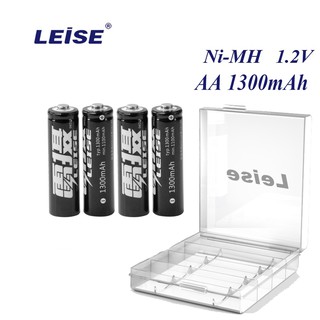 (4 ก้อน+กล่อง) ถ่านชาร์จ LEISE AA Ni-MH  1300 mAh 1.2 V