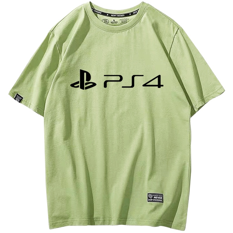 เสื้อยืดโอเวอร์ไซส์sony-ps4-เกมคอนโซลรอบ-god-of-war-america-doomsday-blood-death-stranding-พิมพ์แขนสั้นผ้าฝ้ายแท้เสื้อยื