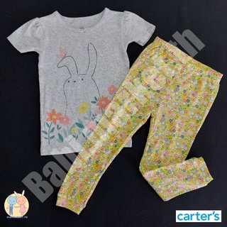 ของใหม่ เซตเสื้อแขนสั้น กางเกงขายาวเด็กหญิง ลายกระต่าย คาร์เตอร์ (Carters)