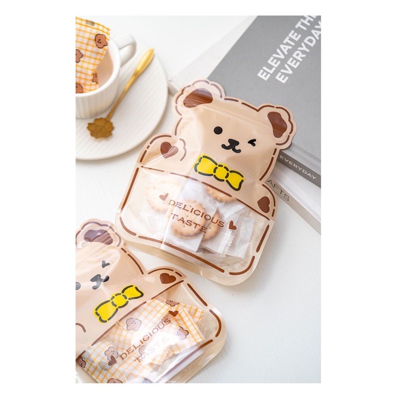 ภาพสินค้าซองซิปล็อค ถุงซิปล็อค ถุงขนม ลายน้องหมี สุดเกาหลีแสนน่ารัก (หมีน้ำตาล ) จากร้าน sprite.space บน Shopee ภาพที่ 6