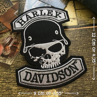 Harley ตัวรีดติดเสื้อ อาร์มรีด อาร์มปัก ตกแต่งเสื้อผ้า หมวก กระเป๋า แจ๊คเก็ตยีนส์ Racing Embroidered Iron on Patch 2