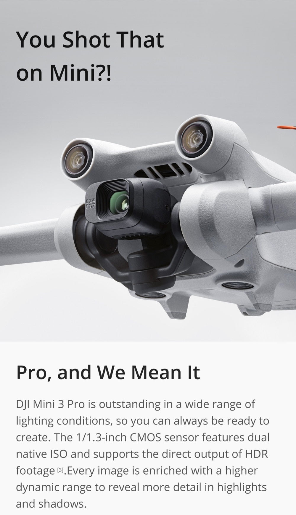 มุมมองเพิ่มเติมของสินค้า DJI MINI 3 Pro โดรนมินิกล้องขั้นสูง พับเก็บได้ น้ำหนักเบา พกพาสะดวก มาพร้อมกับเลนส์ถ่ายภาพในแนวตั้ง